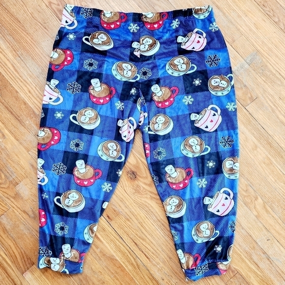 Breifly Stated Blue Plaid Christmas Holiday Sleep Pants Women's 3X Plus Size EUC - Picture 2 of 8